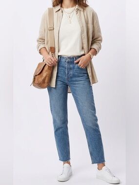 Obey Blue Midrise Tapered Leg Jeans Button Fly Size 26